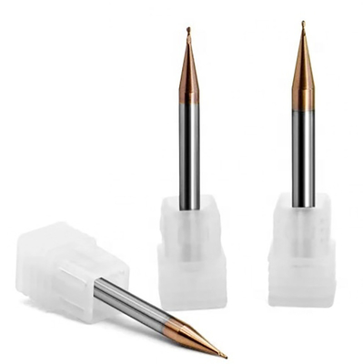 Hrc60 Micro End Mills Dua Seruling 0.1mm Ball Nose End Mills