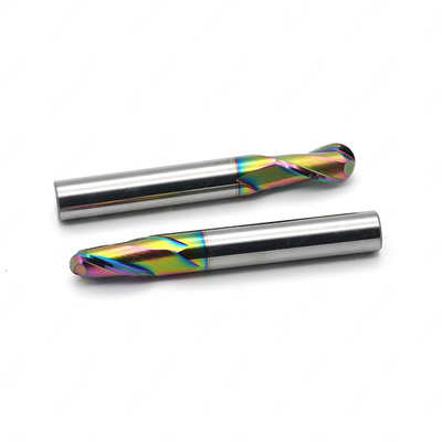 Solid Tungsten Carbide 2 Flutes R3 Ball Nose End Mills Untuk Elektroda Tembaga