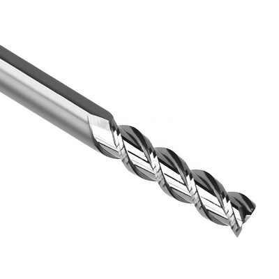 Finish Tinggi Tungsten Carbide 8mm End Mill Tanpa Pelapis Untuk Aluminium