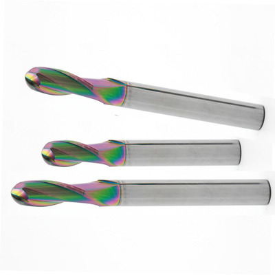 Double Flute Long Shank End Mills RLD Rainbow coating Untuk Elektroda Tembaga