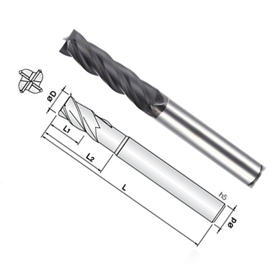 1 Flute Solid Tungsten Carbide End Mills Square Untuk Grafit