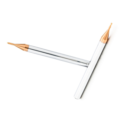 Solid Tungsten Carbide 2 Flute R0.5 Ball Nose End Mills Untuk Baja