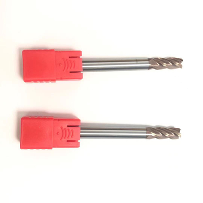 Tungsten Carbide 4 Flute 6mm Solid End Mills Untuk Baja yang Dikeraskan Baja