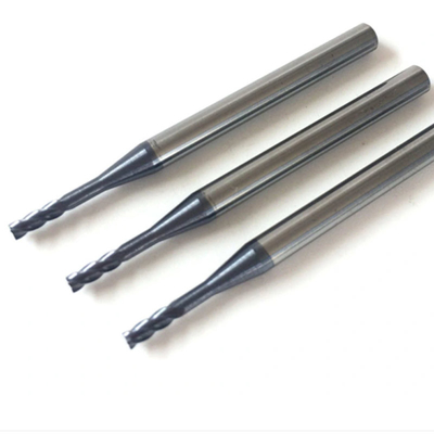 Baja Kekerasan Leher Panjang Padat Tungsten Carbide 2.5mm End Mill Hrc65