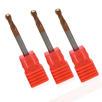 Micro 2 Flutes R3 Ball Nose Long Flute End Mills Hrc65 Untuk Baja yang Dikeraskan