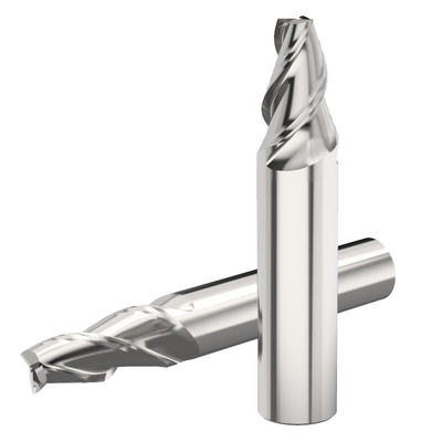 Carbide Taper 2 Flutes D6 Tungsten Carbide End Mills Tanpa Lapisan Untuk Aluminium